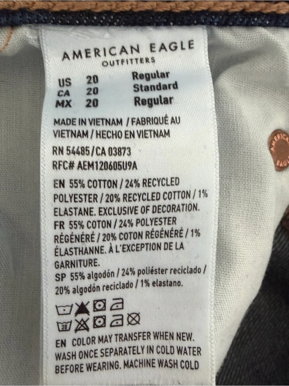 American Eagle Barrel Jeans High Rise Dark Wash Ankle Stretch Size 20